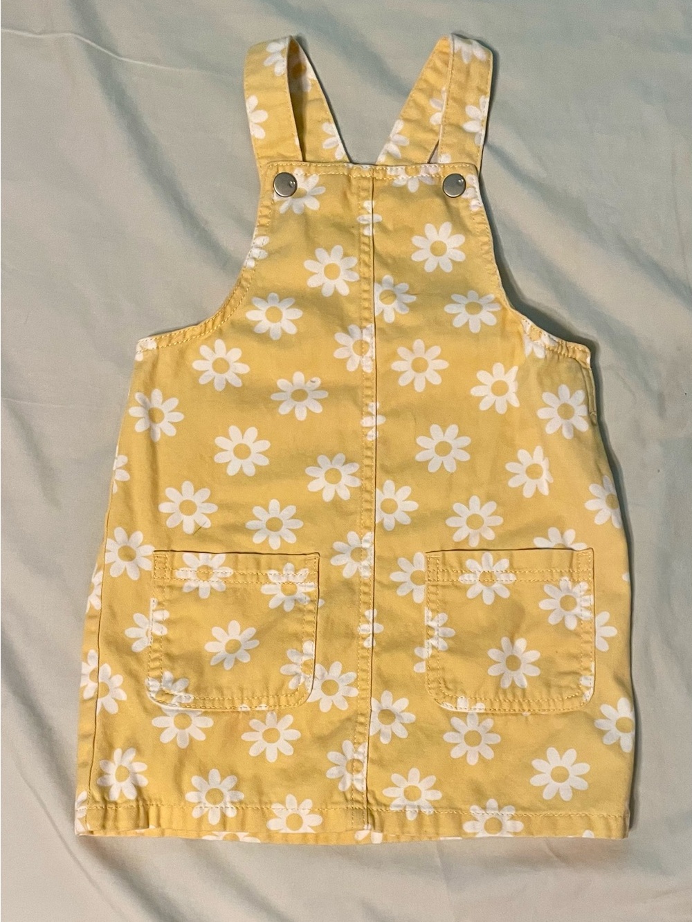 The Children's Place Yellow Daisy Overall Dress